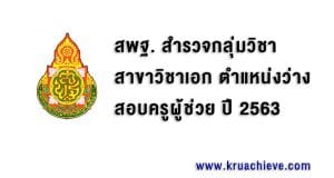 สพฐ. สำรวจกลุ่มวิชา สาขาวิชาเอก ตำแหน่งว่าง สอบครูผู้ช่วย ปี 2563