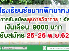 โรงเรียนชัยนาทพิทยาคมประกาศรับสมัคร ธุรการกลุ่มบริหารวิชาการ 1 อัตรา ค่าจ้างเดือนละ 9000 บาท รับสมัคร 25-26 พ.ย.62