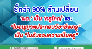 สรุปความเห็นร่าง พรบ.ศึกษาชาติชี้กว่า 90% ค้านเปลี่ยน ‘ผอ.’ เป็น ‘ครูใหญ่’และ“ใบอนุญาตประกอบวิชาชีพครู” เป็น “ใบรับรองความเป็นครู”