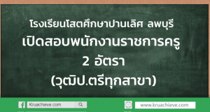 โรงเรียนโสตศึกษาปานเลิศจังหวัดลพบุรี เปิดสอบพนักงานราชการครู 2 อัตรา (วุฒิป.ตรีทุกสาขา)