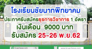 โรงเรียนชัยนาทพิทยาคมประกาศรับสมัคร ธุรการกลุ่มบริหารวิชาการ 1 อัตรา ค่าจ้างเดือนละ 9000 บาท รับสมัคร 25-26 พ.ย.62