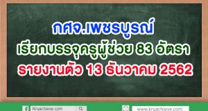 กศจ.เพชรบูรณ์ เรียกบรรจุครูผู้ช่วย 83 อัตรา รายงานตัว 13 ธันวาคม 2562