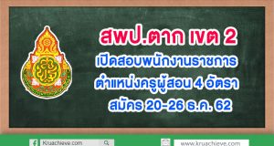 เปิดสอบพนักงานราชการ ตำแหน่งครูผู้สอน 4 อัตรา สมัคร 20-26 ธ.ค. 62