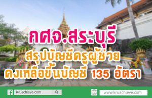 กศจ.สระบุรี สรุปบัญชีครูผู้ช่วย คงเหลือขึ้นบัญชี 135 อัตรา