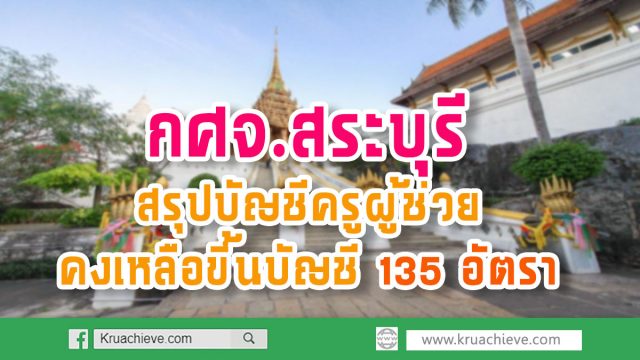 กศจ.สระบุรี สรุปบัญชีครูผู้ช่วย คงเหลือขึ้นบัญชี 135 อัตรา