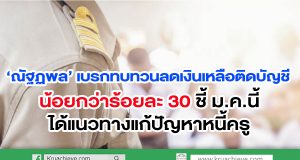 ‘ณัฐฏพล’ เบรกทบทวนลดเงินเหลือติดบัญชีน้อยกว่าร้อยละ 30 ชี้ ม.ค.นี้ได้แนวทางแก้ปัญหาหนี้ครู