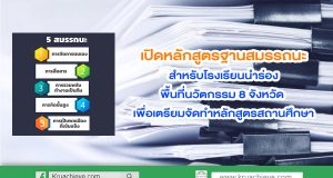 เปิดหลักสูตรฐานสมรรถนะ สำหรับโรงเรียนนำร่องพื้นที่นวัตกรรม 8 จังหวัด เพื่อเตรียมจัดทำหลักสูตรสถานศึกษา