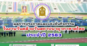 ผลการประกวดและแข่งขันกิจกรรมในงานวันคล้ายวันสถาปนายุวกาชาดไทย ประจำปี 2563