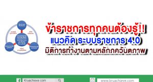 ข้าราชการทุกคนต้องรู้!! แนวคิด ระบบราชการ 4.0 : มิติการทำงานตามหลักภควันตภาพ