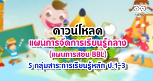 ดาวน์โหลด แผนการจัดการเรียนรู้กลาง BBL 5 กลุ่มสาระการเรียนรู้หลัก ป.1-3