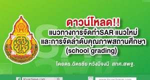 ดาวน์โหลด แนวทางการจัดทำSAR แนวใหม่และการจัดลำดับคุณภาพสถานศึกษา(school grading)