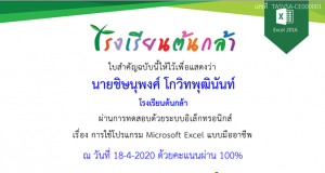 ขอเชิญทำแบบทดสอบ การใช้โปรแกรม Microsoft Excel แบบมืออาชีพ