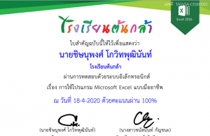 ขอเชิญทำแบบทดสอบ การใช้โปรแกรม Microsoft Excel แบบมืออาชีพ