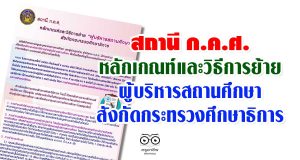 สถานี ก.ค.ศ. หลักเกณฑ์และวิธีการย้ายผู้บริหารสถานศึกษา สังกัดกระทรวงศึกษาธิการ