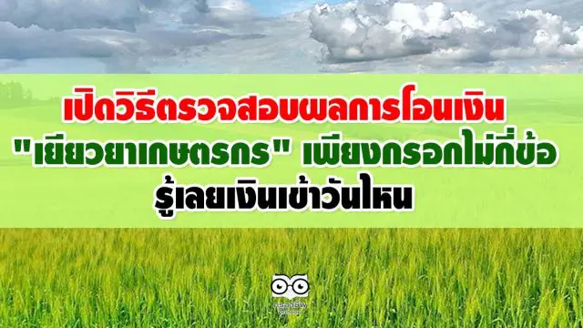 เปิดวิธีตรวจสอบผลการโอนเงิน "เยียวยาเกษตรกร" เพียงกรอกไม่กี่ข้อ ผ่าน www.เยียวยาเกษตรกร.com รู้เลยเงินเข้าวันไหน