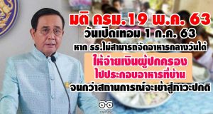 1 ก.ค. หาก รร.ไม่สามารถจัดอาหารกลางวันได้ ให้จ่ายเงินผู้ปกครองไปประกอบอาหารที่บ้าน จนกว่าสถานการณ์จะเข้าสู่ภาวะปกติ