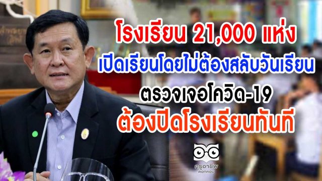 เลขาฯ กพฐ. เผย รร. 21,000 แห่ง เปิดเรียนโดยไม่ต้องสลับวันเรียน ย้ำตรวจเจอโควิด-19 ต้องปิดโรงเรียนทันที