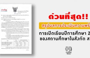 สรุปผลการประเมินความพร้อมการเปิดเรียนปีการศึกษา 2563 ของสถานศึกษาในสังกัด สพฐ.