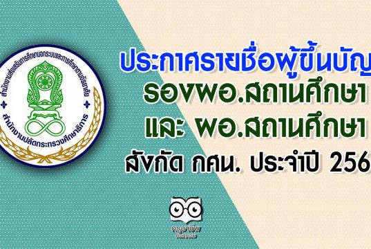 ประกาศรายชื่อผู้ขึ้นบัญชี รองผอ.สถานศึกษา และ ผอ.สถานศึกษา สังกัดสำนักงาน กศน. ประจำปี 2563