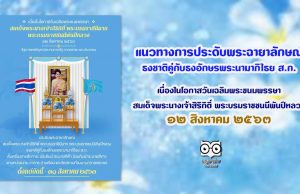 แนวทางการประดับพระฉายาลักษณ์ ธงชาติคู่กับธงอักษรพระนามาภิไธย ส.ก. เนื่องในโอกาสวันเฉลิมพระชนมพรรษา สมเด็จพระนางเจ้าสิริกิติ์ พระบรมราชชนนีพันปีหลวง ๑๒ สิงหาคม ๒๕๖๓