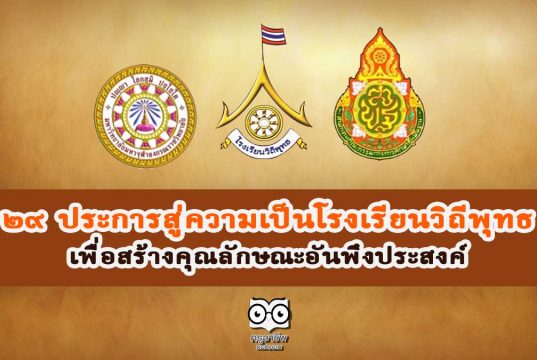 29 ประการสู่ความเป็นโรงเรียนวิถีพุทธ เพื่อสร้างคุณลักษณะอันพึงประสงค์