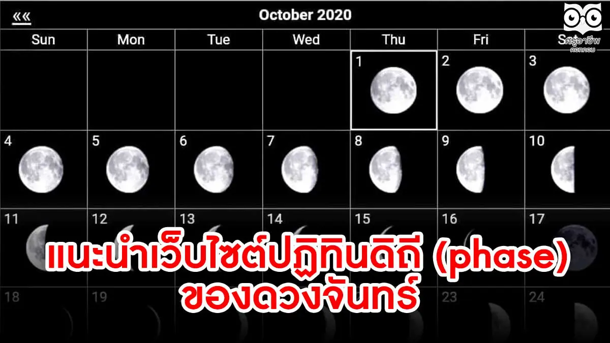 แนะนำ เว็บไซต์ปฏิทินดิถี (Phase) ของดวงจันทร์ - ครูอาชีพดอทคอม  มากกว่าอาชีพครู...คือการเป็นครูมืออาชีพ