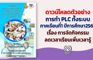 ดาวน์โหลดตัวอย่าง PLC สายชั้น ภาคเรียนที่1 ปีการศึกษา2563 เรื่อง การจัดกิจกรรมลดเวลาเรียนเพิ่มเวลารู้