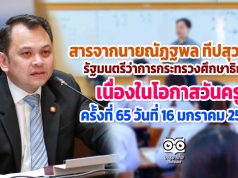 สารจากนายณัฏฐพล ทีปสุวรรณ รัฐมนตรีว่าการกระทรวงศึกษาธิการ เนื่องในโอกาสวันครู ครั้งที่ 65 วันที่ 16 มกราคม 2564