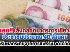 ล่าสุด!! เล็งคลอดมาตรการเยียวยาประชาชนประมาณ 40 ล้านคน ที่ได้รับผลกระทบจากการแพร่ระบาดโควิด-19