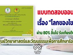 ขอเชิญทำแบบทดสอบความรู้เกี่ยวกับ "โลกของไขมัน" ผ่านเกณฑ์ร้อยละ 80 รับเกียรติบัตรฟรี โดยศูนย์วิทยาศาสตร์และวัฒนธรรมเพื่อการศึกษาร้อยเอ็ด