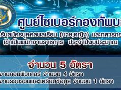 ศูนย์ไซเบอร์กองทัพบก เปิดรับสมัครพนักงานราชการ ประจำปีงบประมาณ 2564 จำนวน 5 อัตรา สมัคร 5 - 16 กุมภาพันธ์ 2564