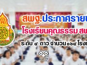 สพฐ.ประกาศรายชื่อโรงเรียนคุณธรรม สพฐ. ระดับ 4 ดาว