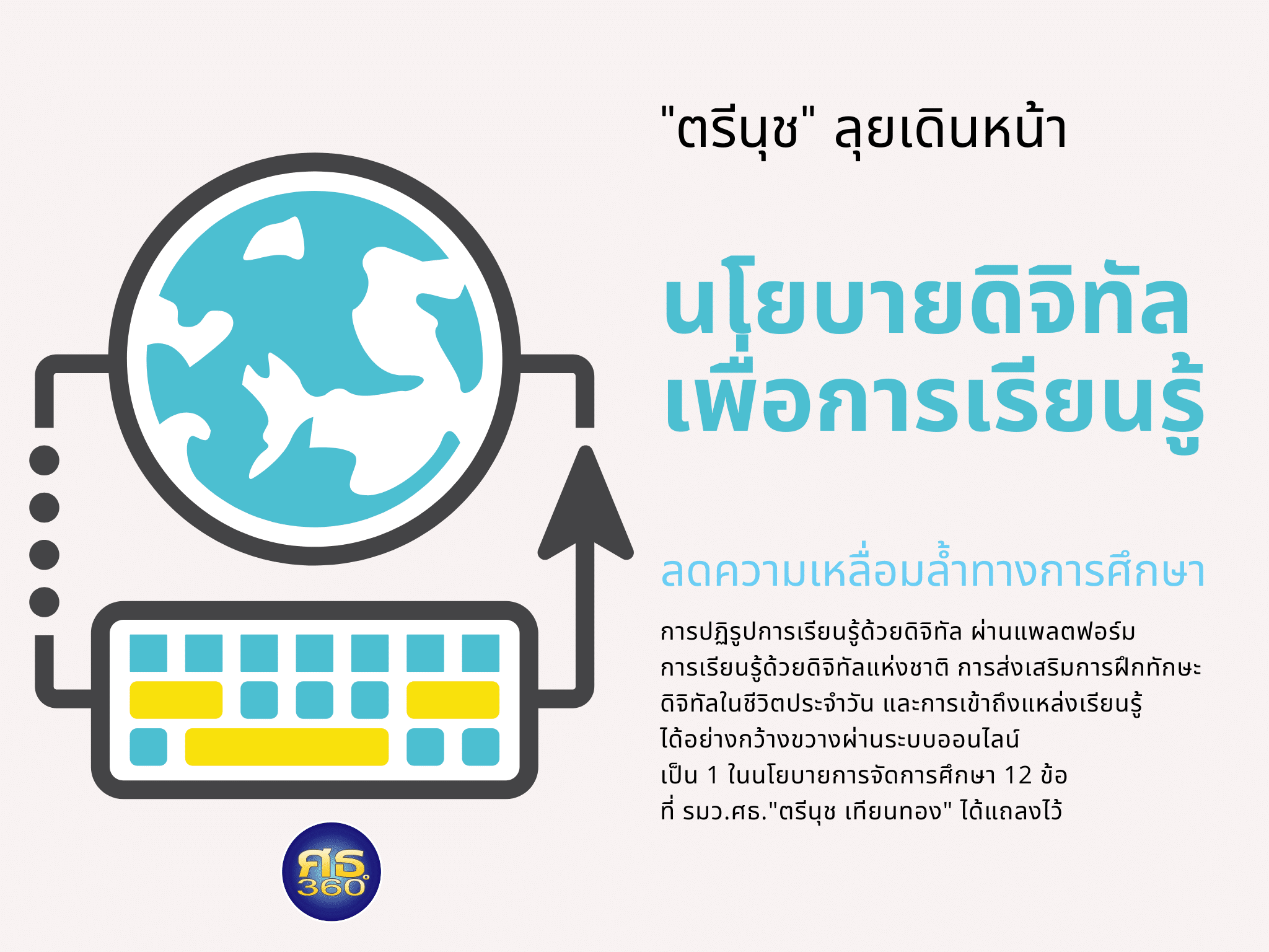 “ตรีนุช เทียนทอง” ลุยเดินหน้านโยบายดิจิทัลเพื่อการเรียนรู้ ลดเหลื่อมล้ำทางการศึกษา