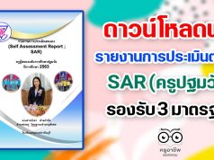 ดาวน์โหลดฟรี!! รายงานการประเมินตนเอง SAR 3 มาตรฐานใหม่ ครูปฐมวัย เครดิต ครูบังอร ด่านกำจัด