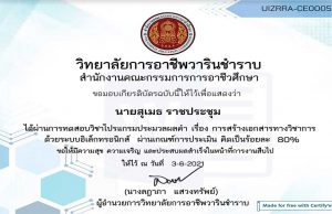 แบบทดสอบออนไลน์ เรื่อง การสร้างเอกสารทางวิชาการ โดยวิทยาลัยการอาชีพวารินชำราบ