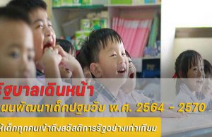 รัฐบาลเดินหน้าแผนพัฒนาเด็กปฐมวัย พ.ศ. 2564 – 2570 มุ่งพัฒนาเด็กทุกคนให้ “เก่ง ดี มีสุข” เข้าถึงบริการสุขภาพ การศึกษา สวัสดิการสังคมอย่างเท่าเทียม