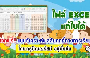 แจกฟรี!! เผยแพร่แบบวิเคราะห์​ผลสัมฤทธิ์​ทางการเรียน โดย ครูปัญญรัสม์ อยู่ยั่งยืน โรงเรียนตาคลีประชาสรรค์