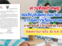 สพฐ.ขอเชิญส่งผลงานนวัตกรรมการจัดการเรียนการสอน ภาคเรียนที่ 1 ปีการศึกษา 2564 รับเงินสนับสนุน และเกียรติบัตรจาก สพฐ. ส่งผลงานภายในวันที่ 30 สิงหาคม 2564