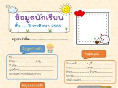 แจกฟรี แบบบันทึกข้อมูลนักเรียน หน้าเดียว ไฟล์ PPT แก้ไขได้