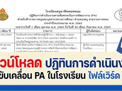 ตัวอย่างกรอบปฏิทินการดำเนินงานในการขับเคลื่อน PA ในโรงเรียน ไฟล์เวิร์ด doc