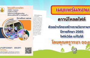 ดาวน์โหลดไฟล์ ตัวอย่างโครงสร้างรายวิชาภาษาไทย ปีการศึกษา 2565 ไฟล์เวิร์ด แก้ไขได้โดยคุณครูวรยา