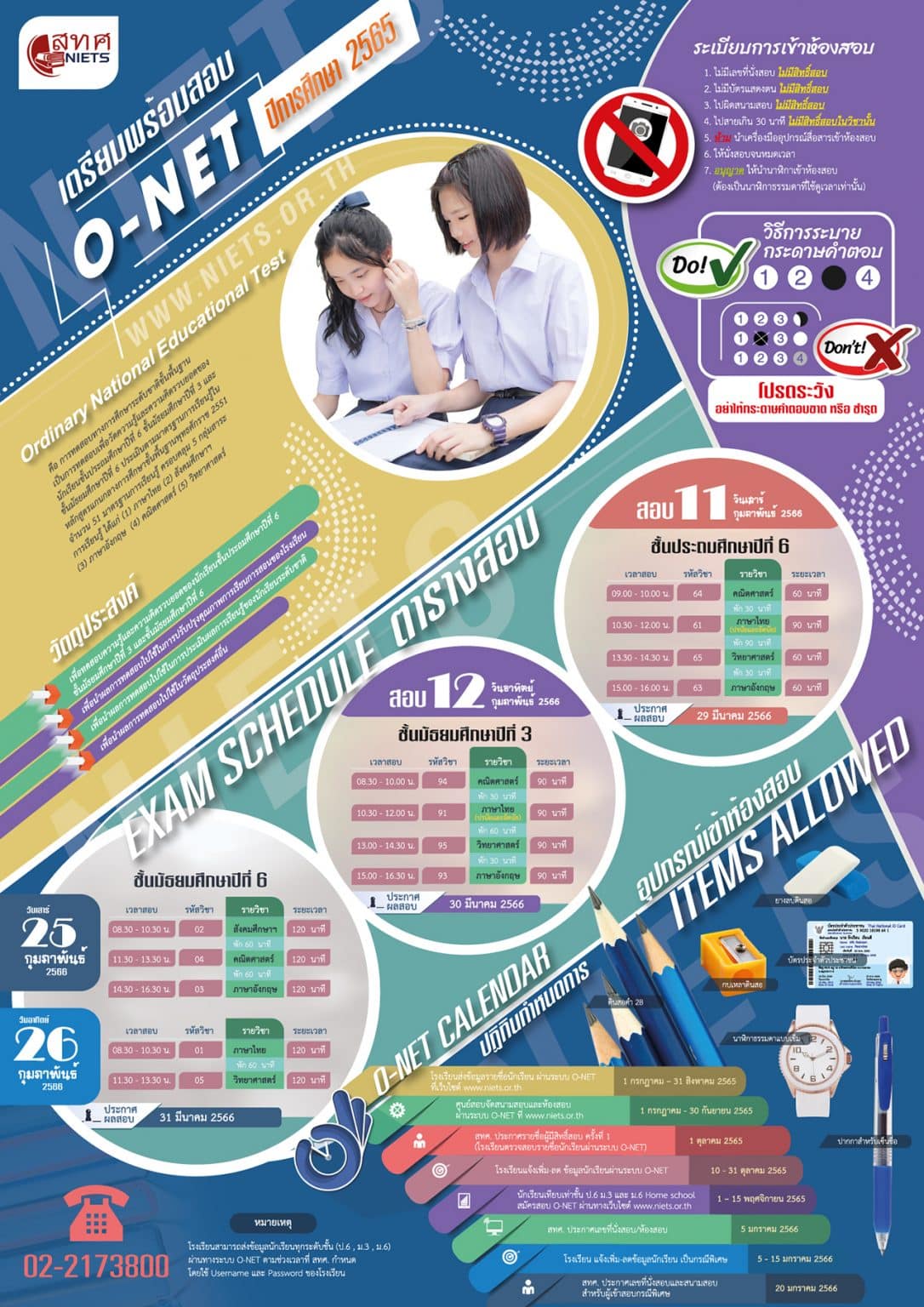 สทศ. เผยแพร่ Test Blueprint O-NET ป.6 ม.3 และ ม.6 ปีการศึกษา 2565 - ครู ...