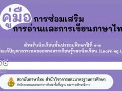 ดาวน์โหลด คู่มือการซ่อมเสริมการอ่านและการเขียนภาษาไทย สำหรับนักเรียนชั้นประถมศึกษาปีที่ ๑ - ๓ เพื่อแก้ปัญหาภาวะถดถอยทางการเรียนรู้ของนักเรียน (Learning Loss) โดยสถาบันภาษาไทย สพฐ.