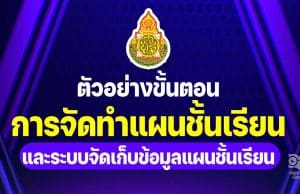 ตัวอย่างขั้นตอนการจัดทำแผนชั้นเรียน โดย ผอ.นุศรา ประสงค์ยิ่ง ผอ.กลุ่มวิจัยและพัฒนานโยบาย