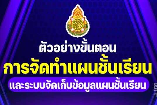 ตัวอย่างขั้นตอนการจัดทำแผนชั้นเรียน โดย ผอ.นุศรา ประสงค์ยิ่ง ผอ.กลุ่มวิจัยและพัฒนานโยบาย