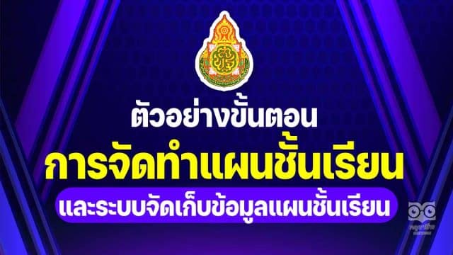 ตัวอย่างขั้นตอนการจัดทำแผนชั้นเรียน โดย ผอ.นุศรา ประสงค์ยิ่ง ผอ.กลุ่มวิจัยและพัฒนานโยบาย