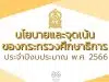 ประกาศกระทรวงศึกษาธิการ เรื่อง นโยบายและจุดเน้นของกระทรวงศึกษาธิการ ประจำปีงบประมาณ พ.ศ. 2566