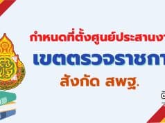 ประกาศ สพฐ. กำหนดที่ตั้งศูนย์ประสานงานการบริหารกลุ่มพื้นที่การศึกษา ประจำเขตตรวจราชการ สำนักงานคณะกรรมการการศึกษาขั้นพื้นฐาน