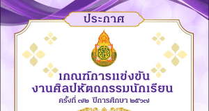 เกณฑ์การแข่งขัน งานศิลปหัตถกรรมนักเรียน ครั้งที่ 72 ปีการศึกษา 2567 สำนักงานคณะกรรมการการศึกษาขั้นพื้นฐาน