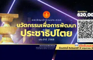 ขอเชิญชวนส่งผลงานเข้าร่วมประกวดนวัตกรรมเพื่อการพัฒนาประชาธิปไตย ประจำปี 2568